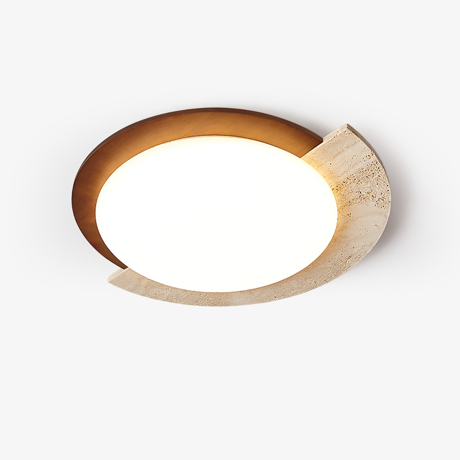 Noraaine Arc-Rim Travertine Ceiling Light