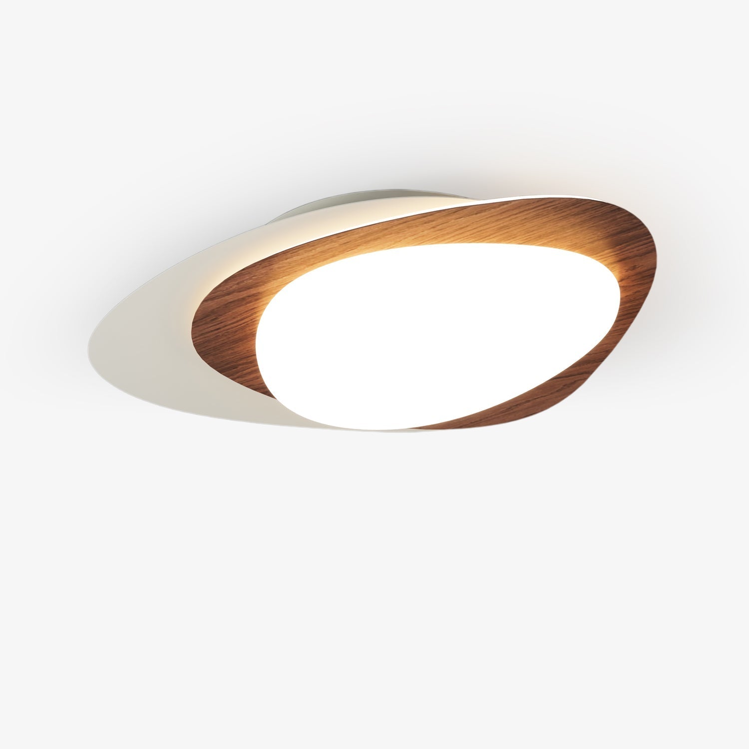Fuji Ceiling Lamp Walnut Oval Organic LED