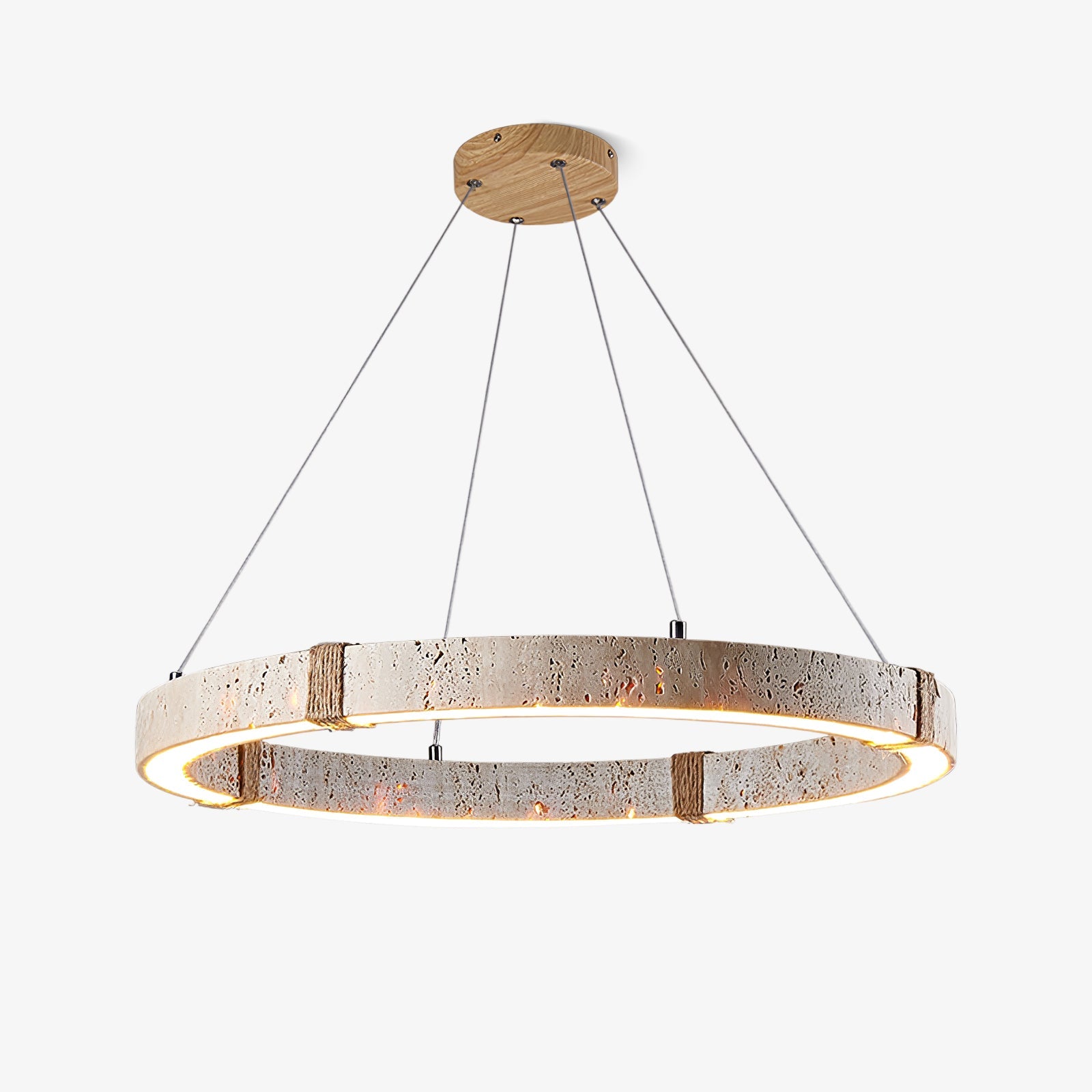 Everett Ring Travertine Pendant Light