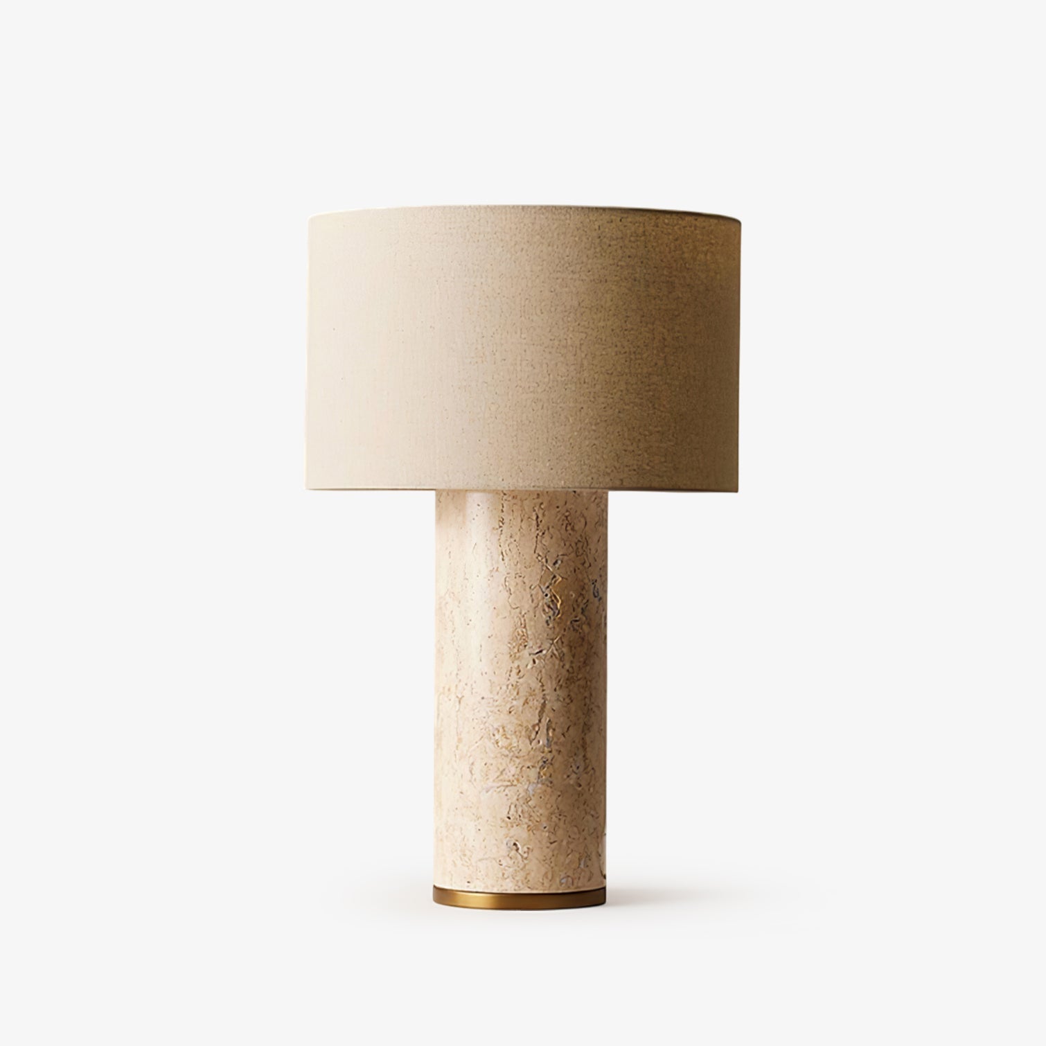 Vonoryra Cylindrical Travertine Table Lamp