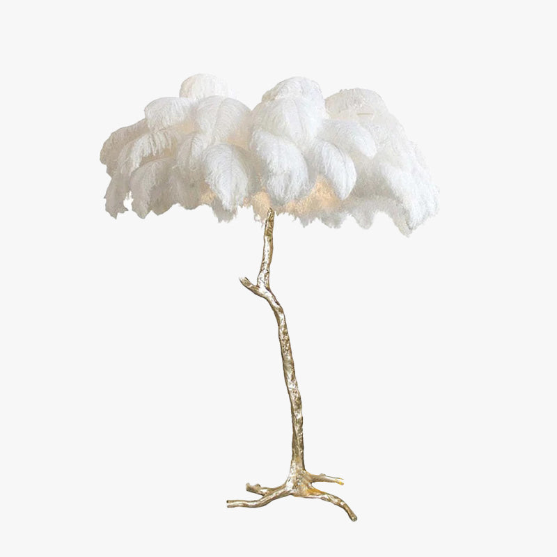 O'Moore Nordic Luxury Unique Ostrich Feather Floor Lamp/Table Lamp - Neutral Decor