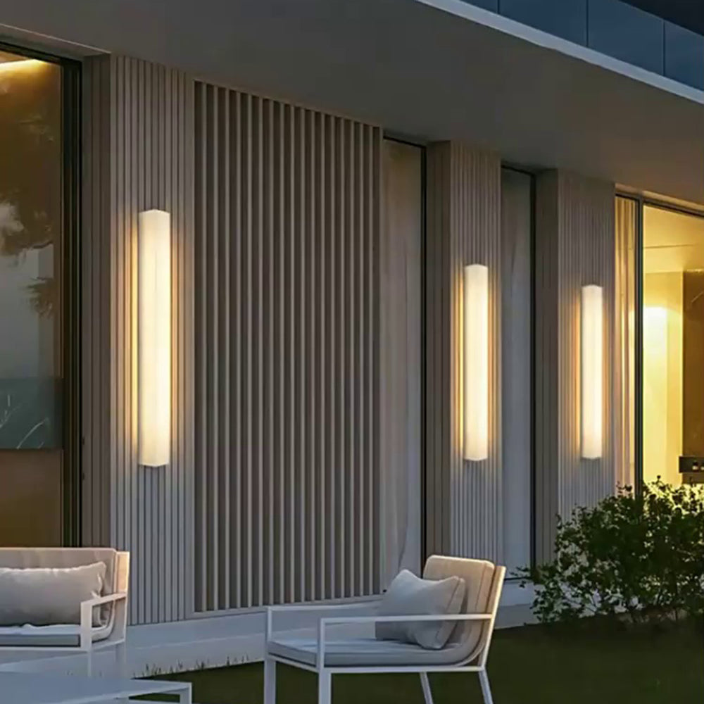 Arisha Modern Rectangular Marble Outdoor Wall Lamp - Neutral Decor