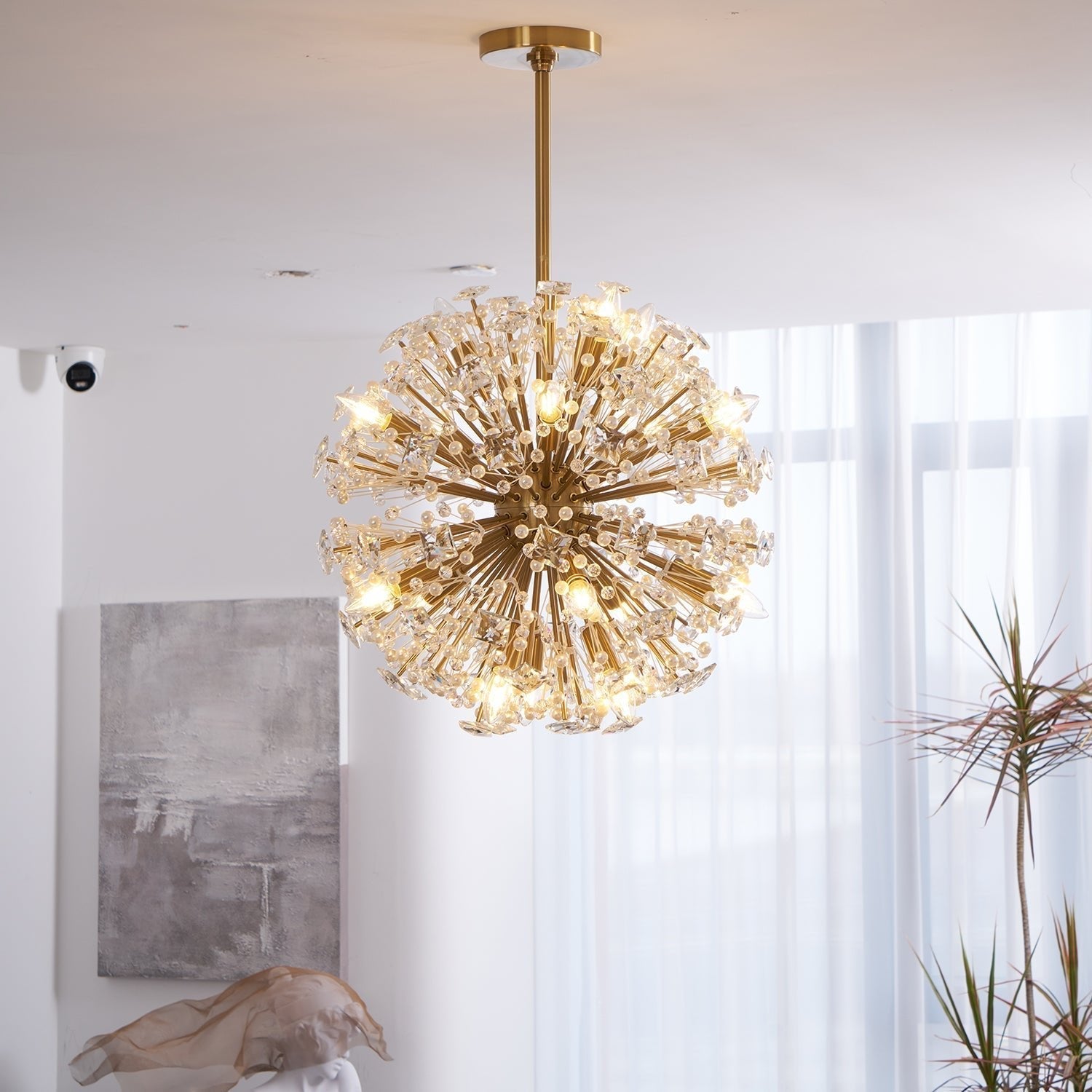 Zene Chandelier Dickinson Gold Crystal Starburst