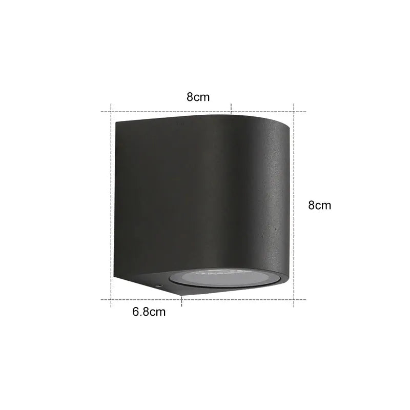 Tavon Minimalist Metal Square Outdoor Wall Lamp, Black - Neutral Decor