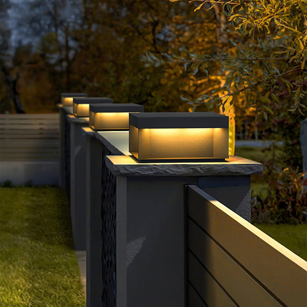 Elow Outdoor Post Lamps Modern Square Solar - Neutral Decor