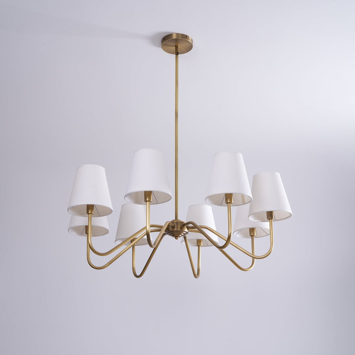 Viraean Vintage Industrial Brass Fabric Chandelier