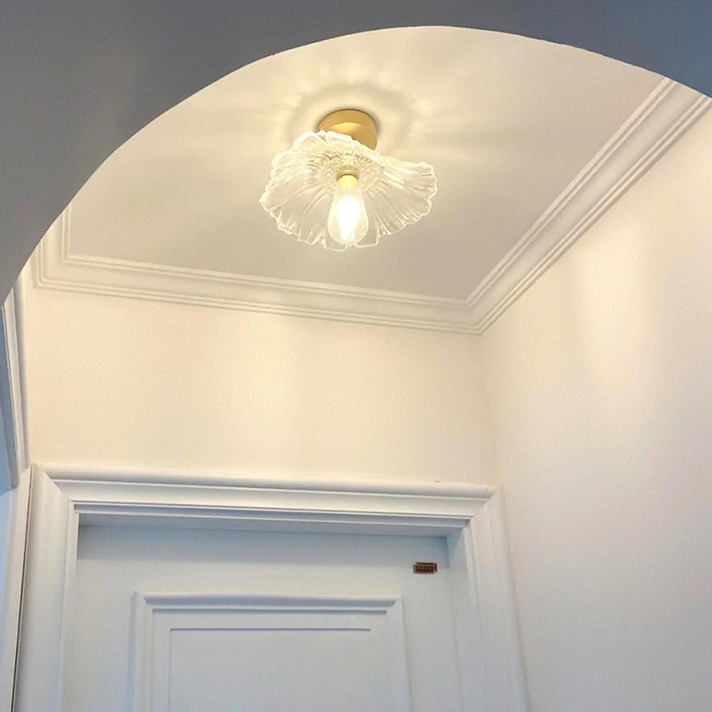 Arisha Art Deco Flower Glass Flush Mount Ceiling Light - Neutral Decor