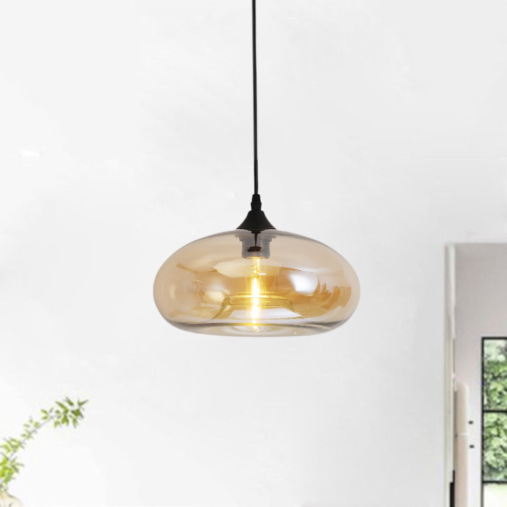 Valentina Modern Bread Shaped Glass Pendant Light 6 Color Living Room - Neutral Decor