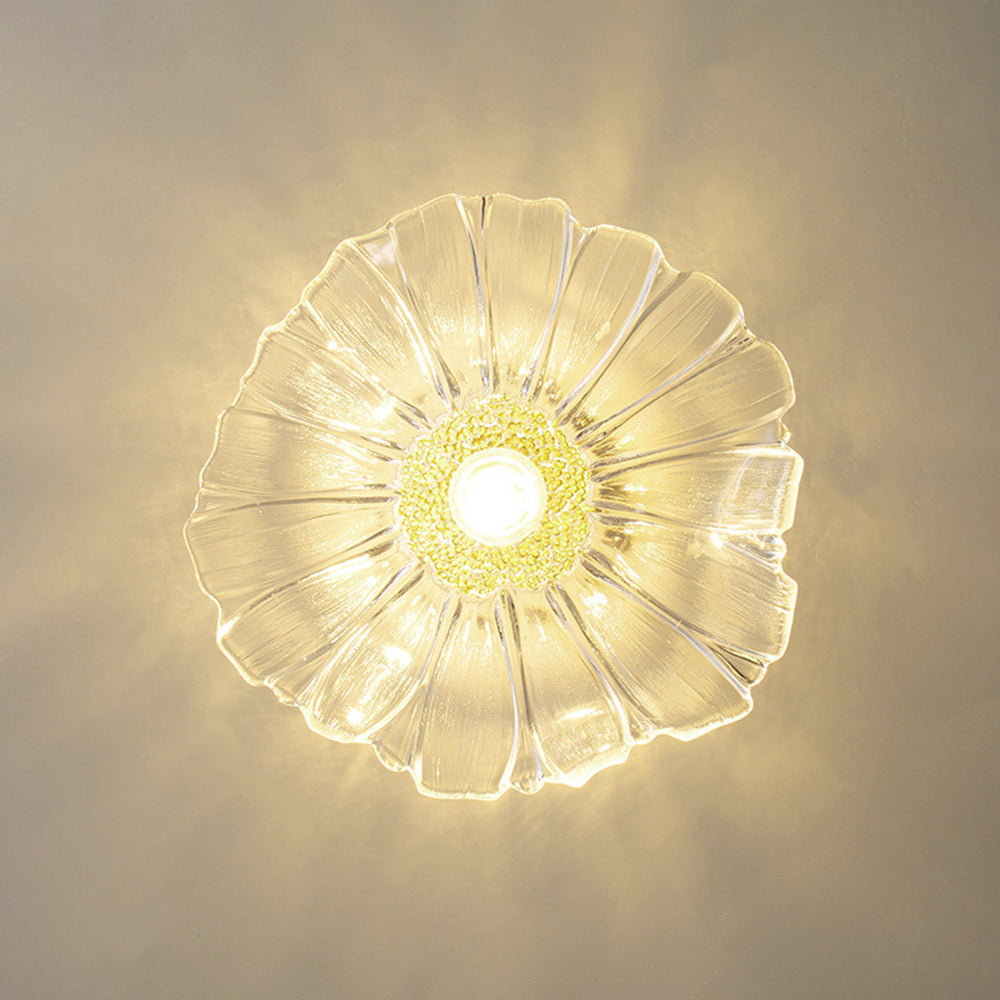 Arisha Art Deco Flower Glass Flush Mount Ceiling Light - Neutral Decor