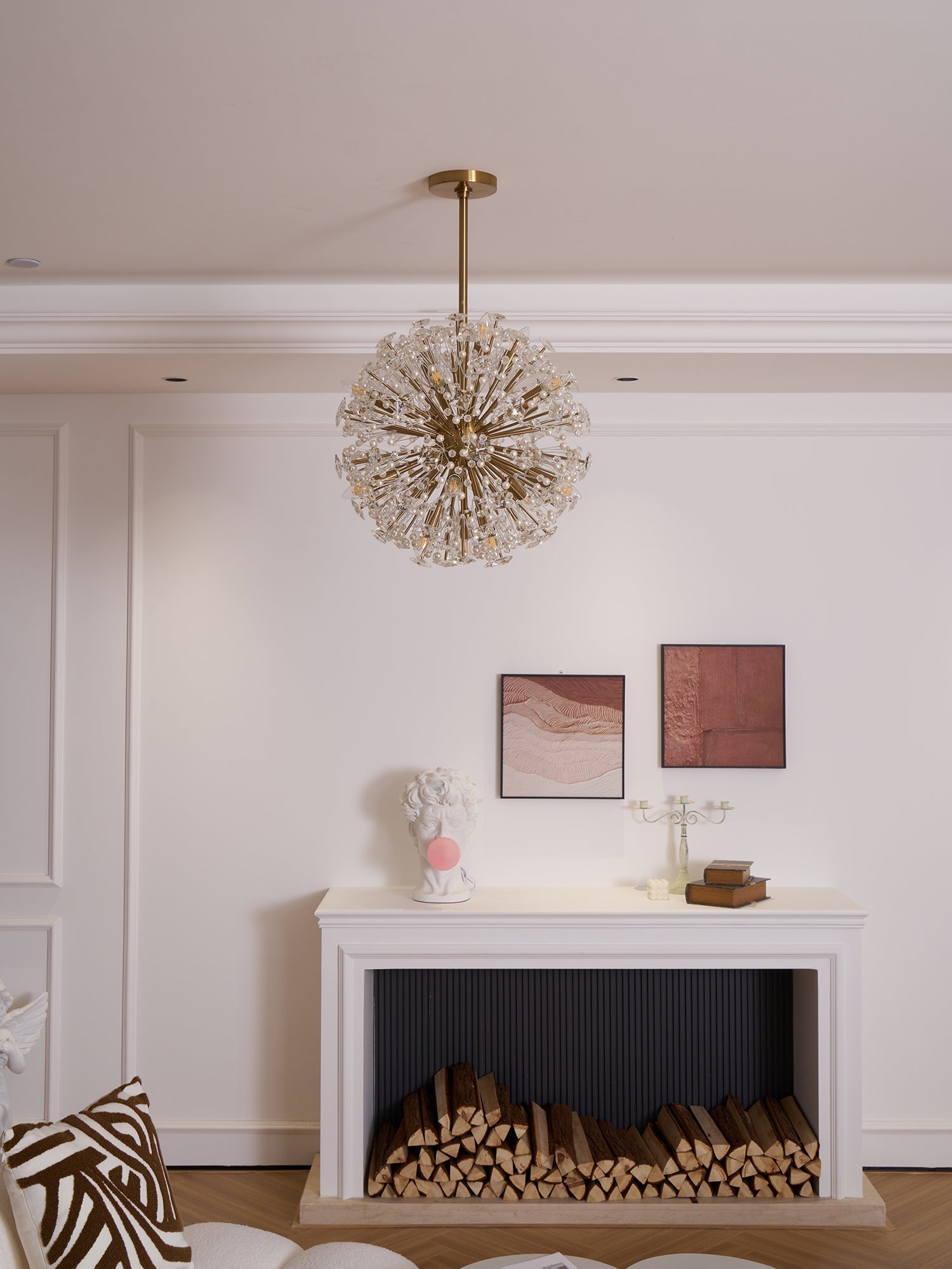 Zene Chandelier Dickinson Gold Crystal Starburst