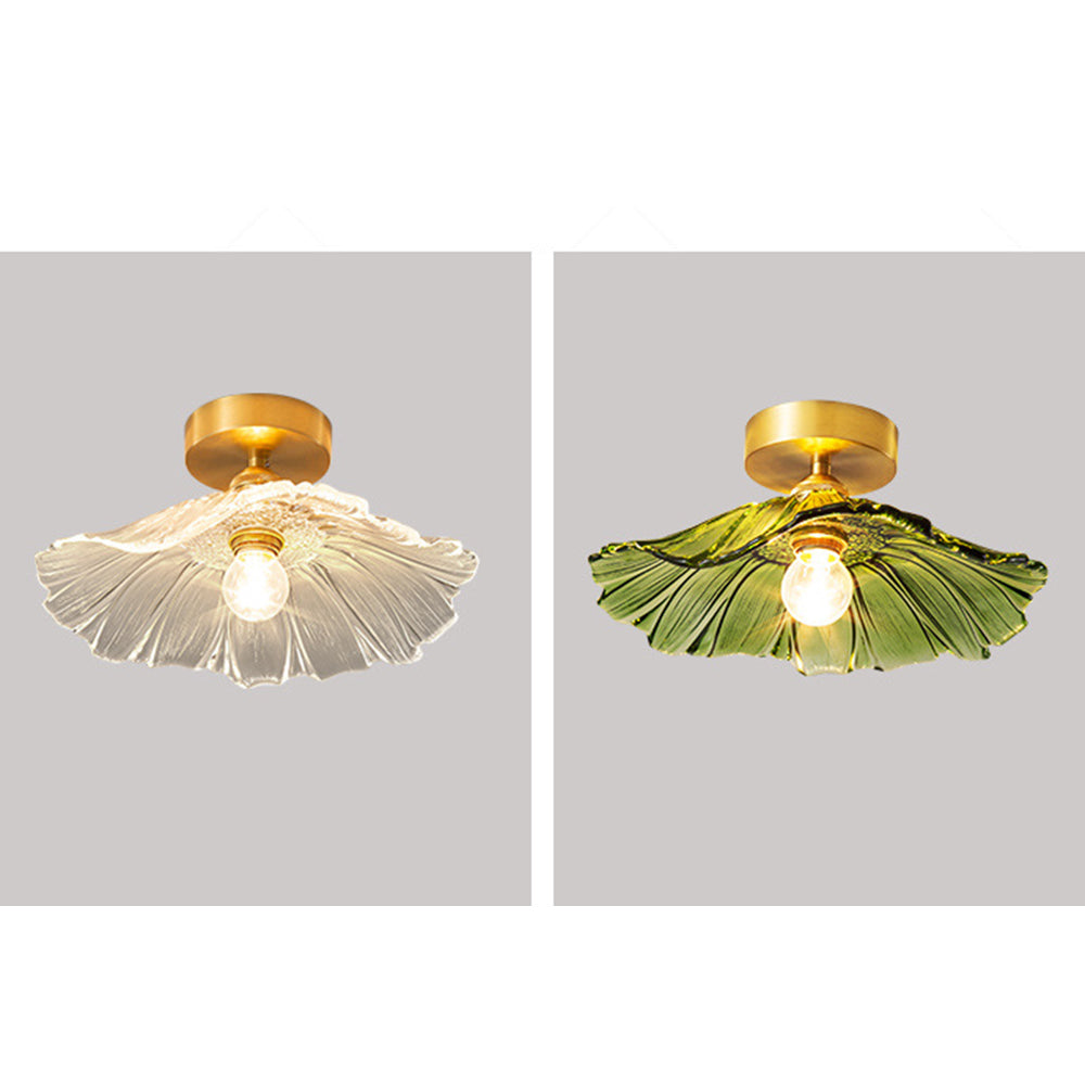 Arisha Art Deco Flower Glass Flush Mount Ceiling Light - Neutral Decor