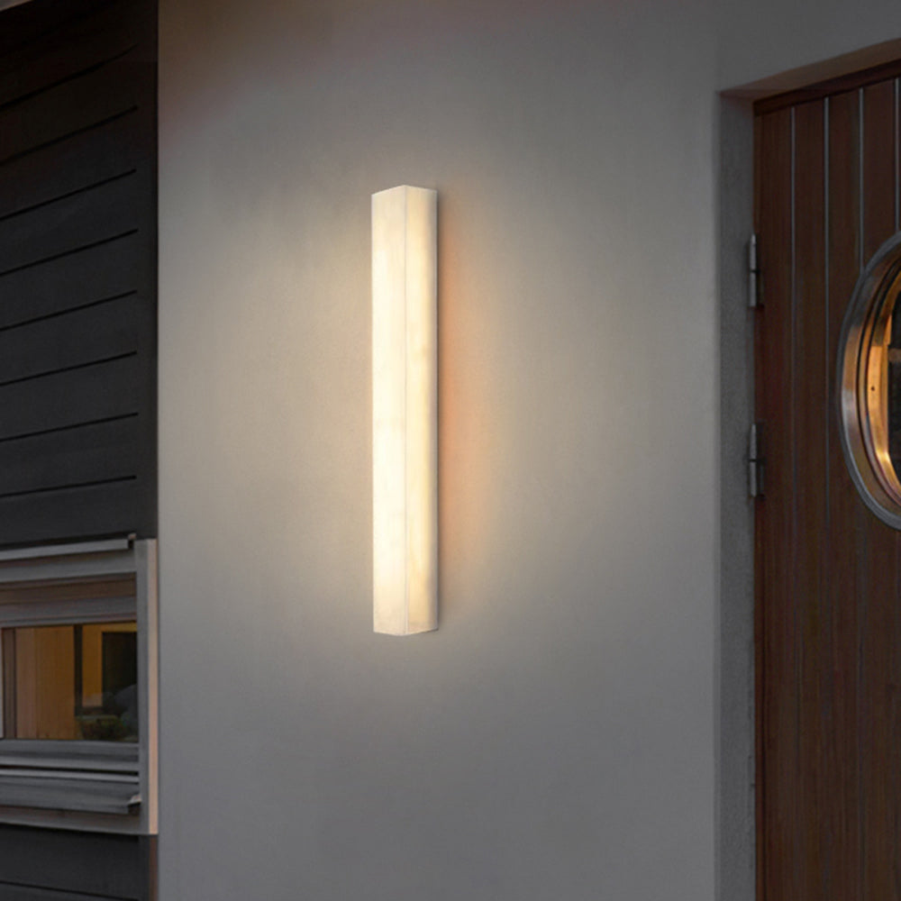 Arisha Modern Rectangular Marble Outdoor Wall Lamp - Neutral Decor