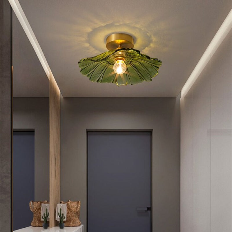 Arisha Art Deco Flower Glass Flush Mount Ceiling Light - Neutral Decor
