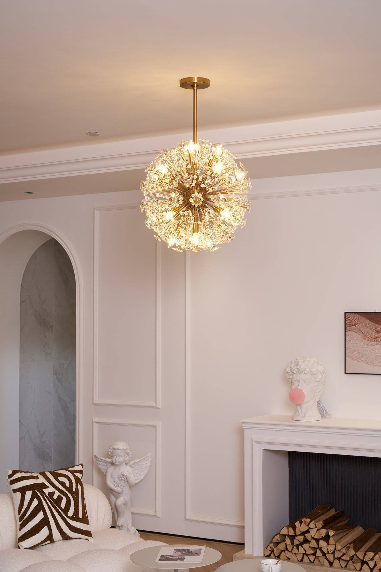 Zene Chandelier Dickinson Gold Crystal Starburst