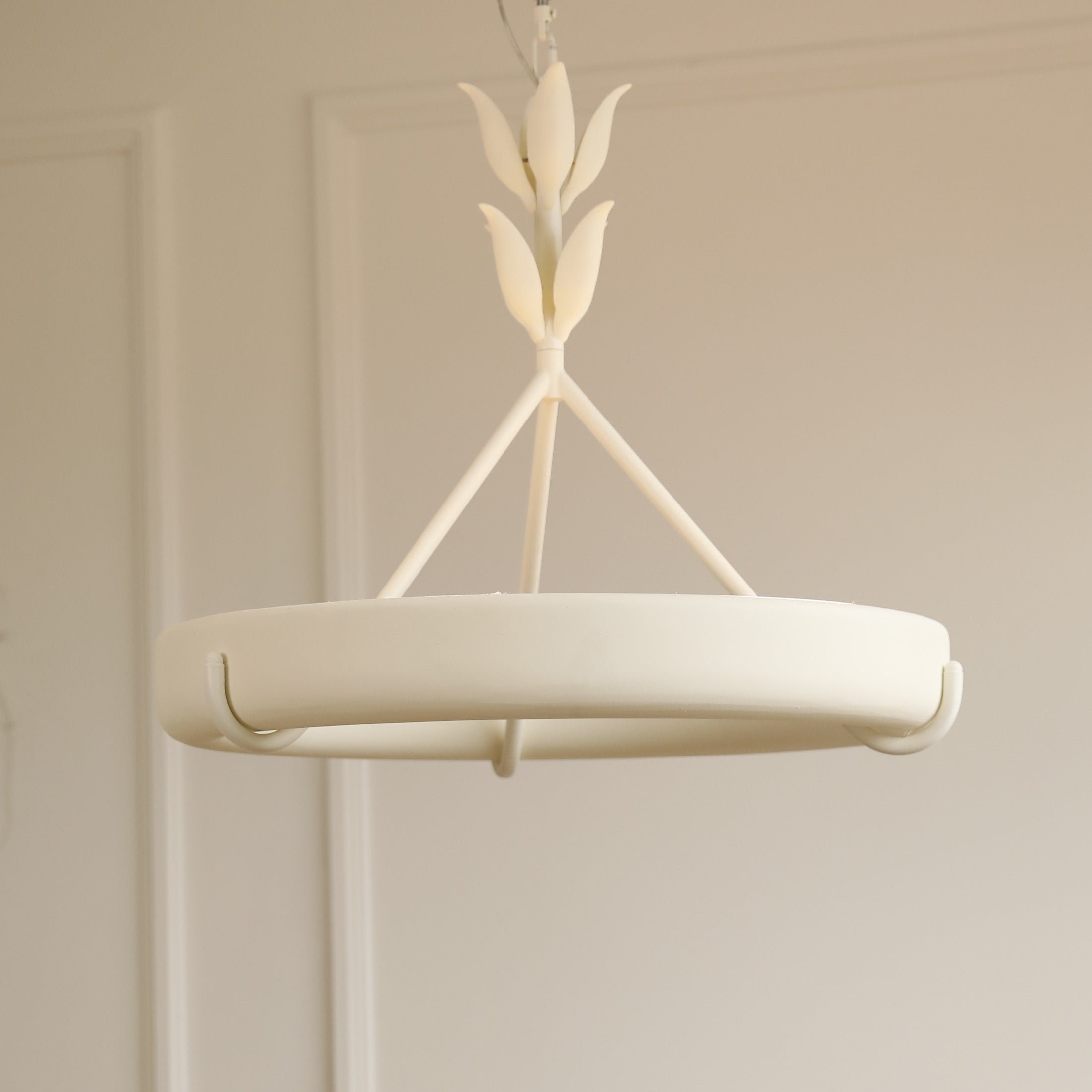 Eixor Chandelier Plaster White Floral Shape Minimalist