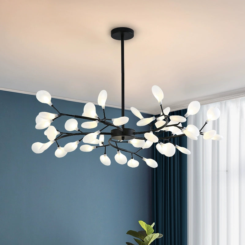 Olivia Unique Branch Firefly Art Deco Chandelier Living Room - Neutral Decor