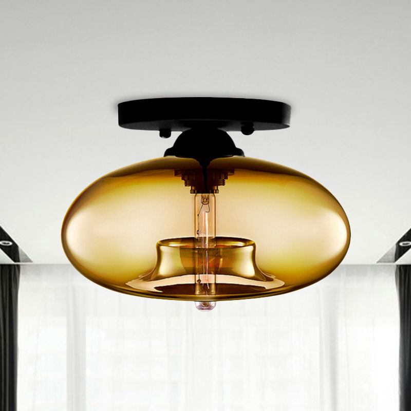 Arisha Industrial Art Deco Globe Flush Mount Ceiling Light Living Room - Neutral Decor