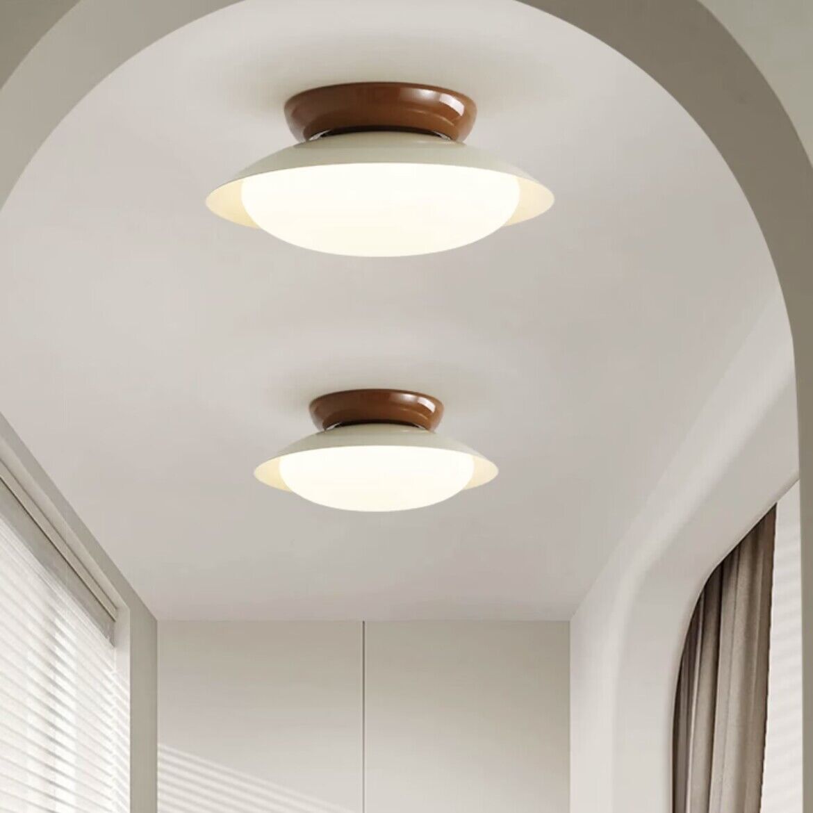 Aira Vintage Bowl-shaped LED Ceiling Light - Neutral Decor