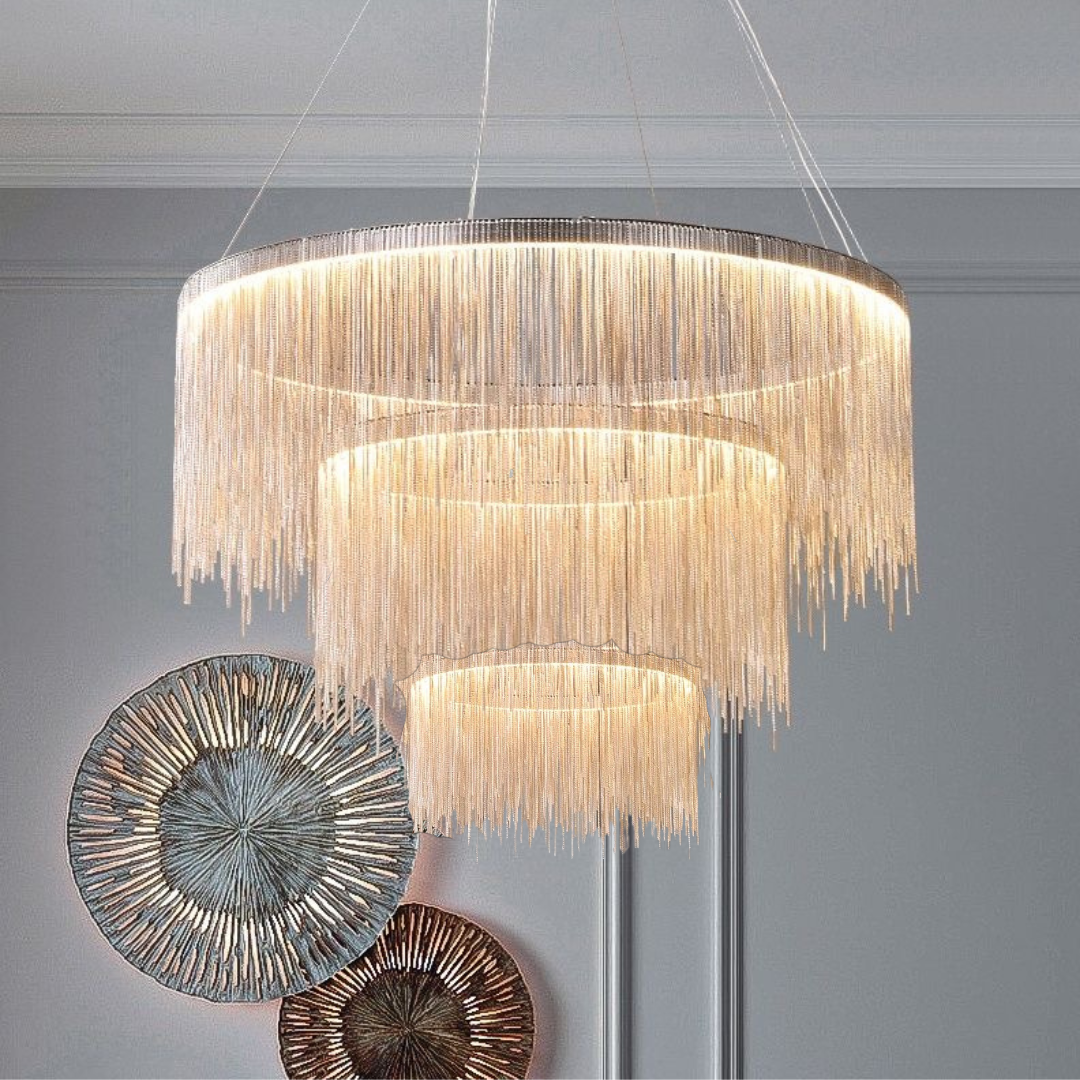 Arisha Tassel Chain Art Deco Pendant Light Living Room Hall - Neutral Decor