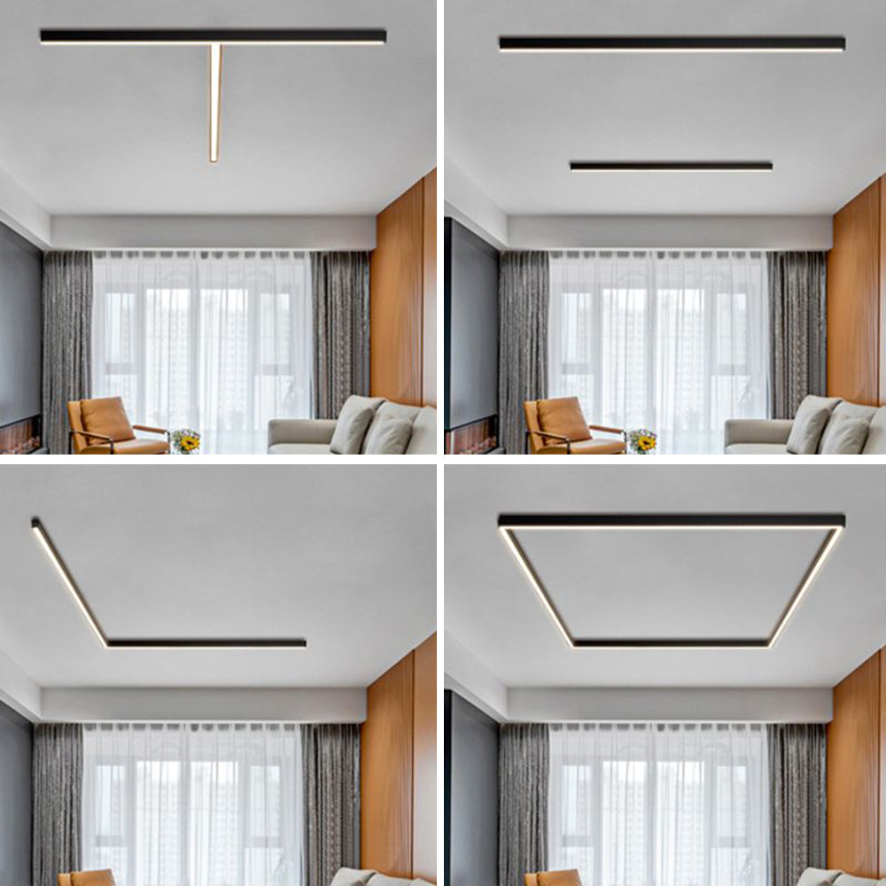 Solin Linear Black Ceiling Light/Wall Light - Neutral Decor