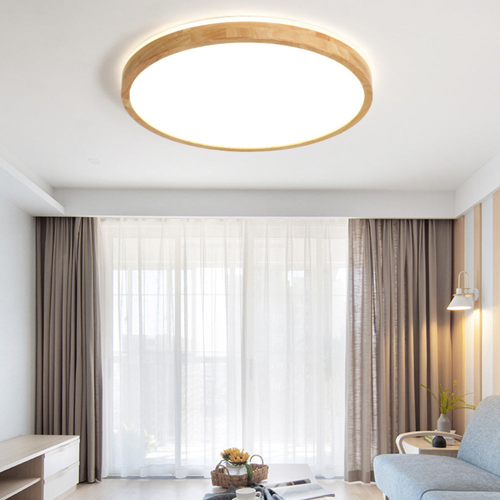 Muto Nordic Acrylic/Wood Flush Mount Ceiling Light Wood - Neutral Decor