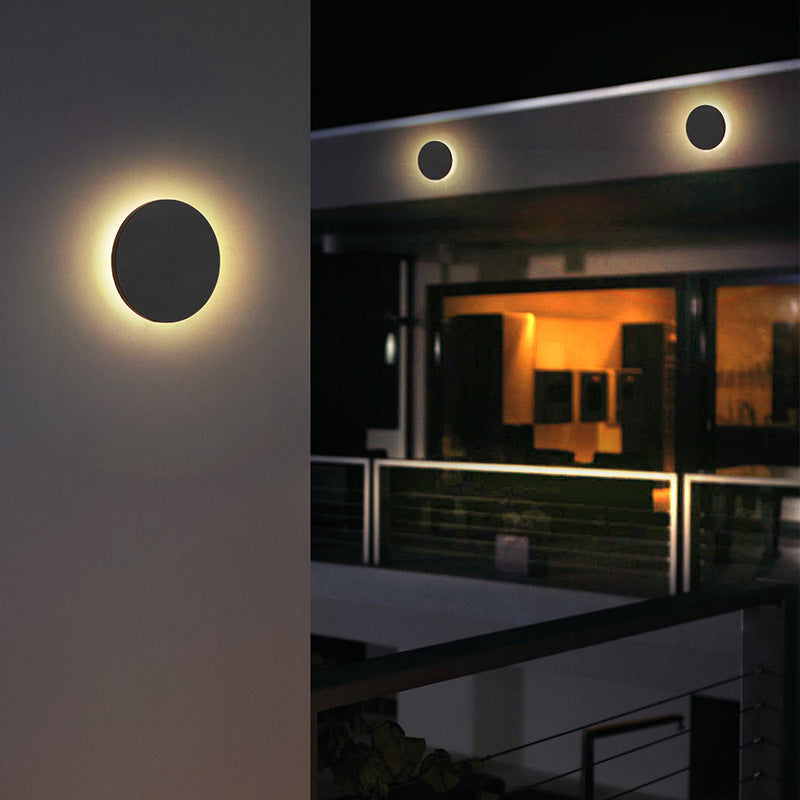 Klyne Minimalist Round/Square Outdoor Wall Lamp LED, Black/White - Neutral Decor