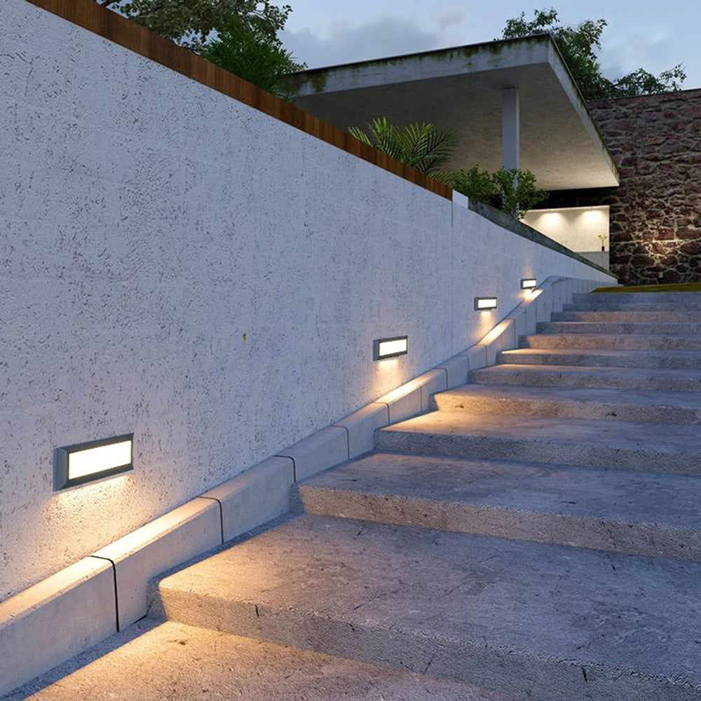 Ray Modern Rectangular Waterproof Outdoor Deck Step Light - Neutral Decor