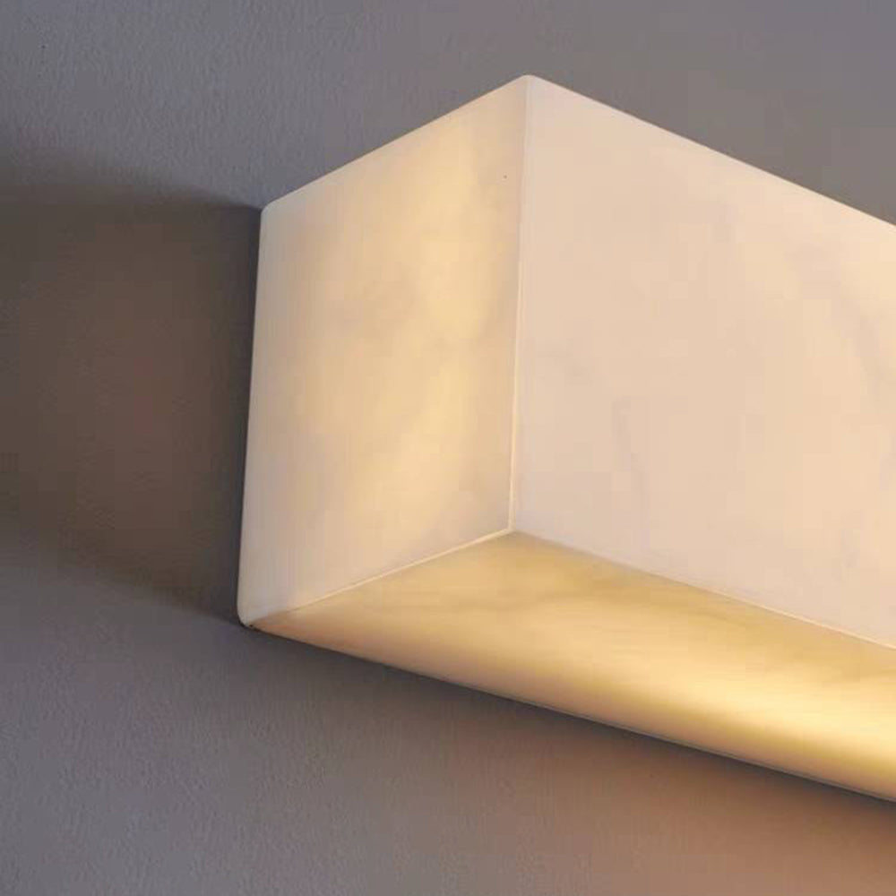 Arisha Modern Rectangular Marble Outdoor Wall Lamp - Neutral Decor