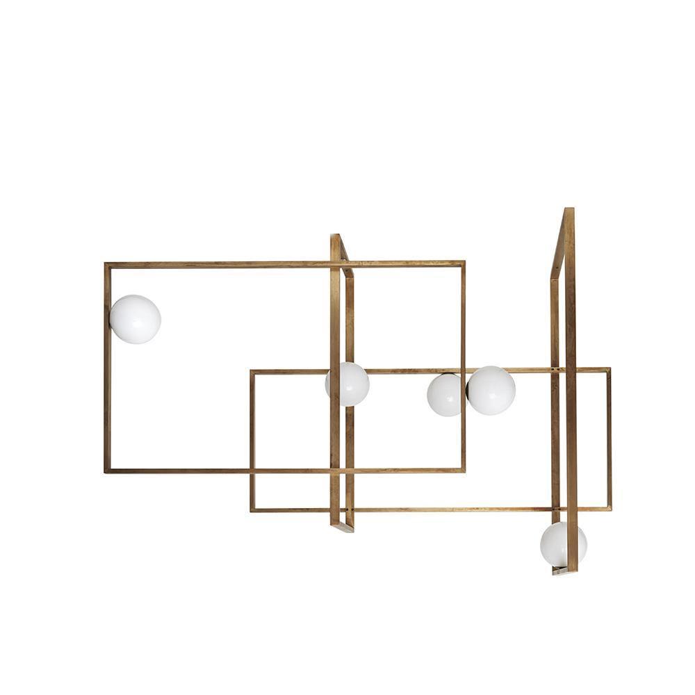 Veliiel Chandelier Mondrian Glass Brass Geometric Modern