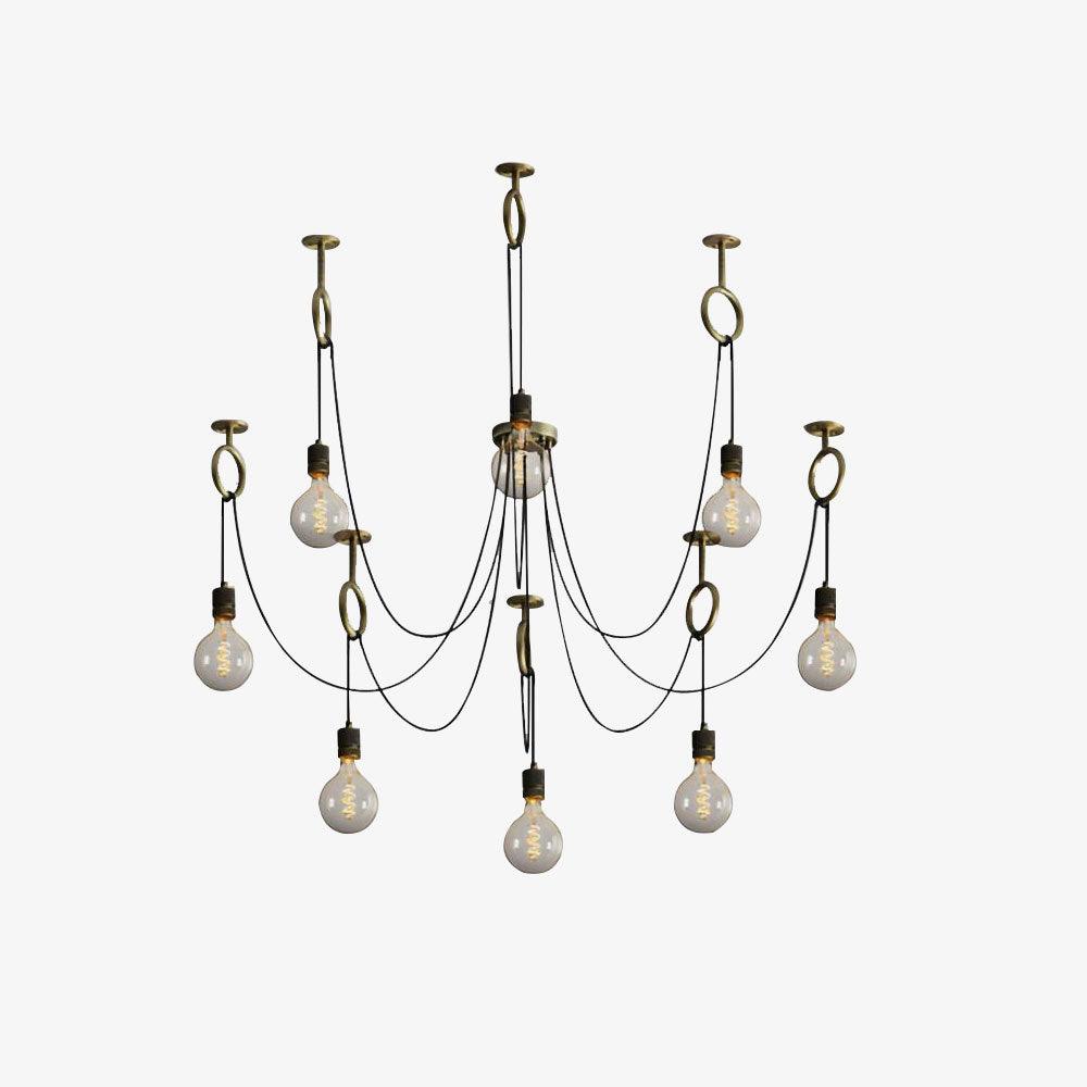 Miririne Chandelier Industrial Spider Bulb Hanging