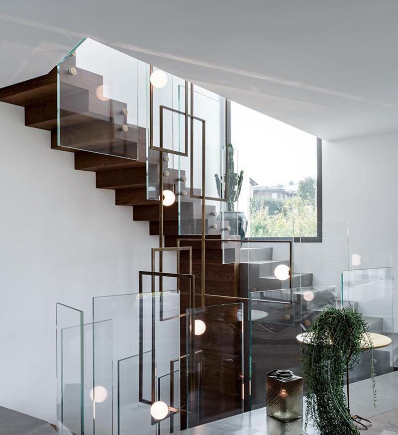 Veliiel Chandelier Mondrian Glass Brass Geometric Modern