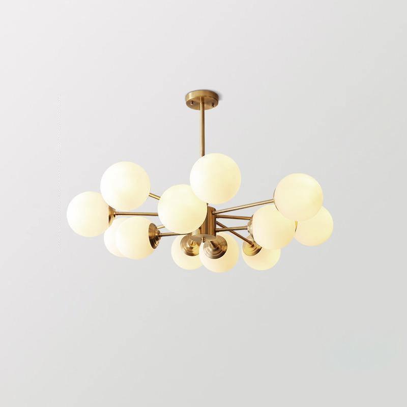 Eshlen Chandelier Brass Opal Glass