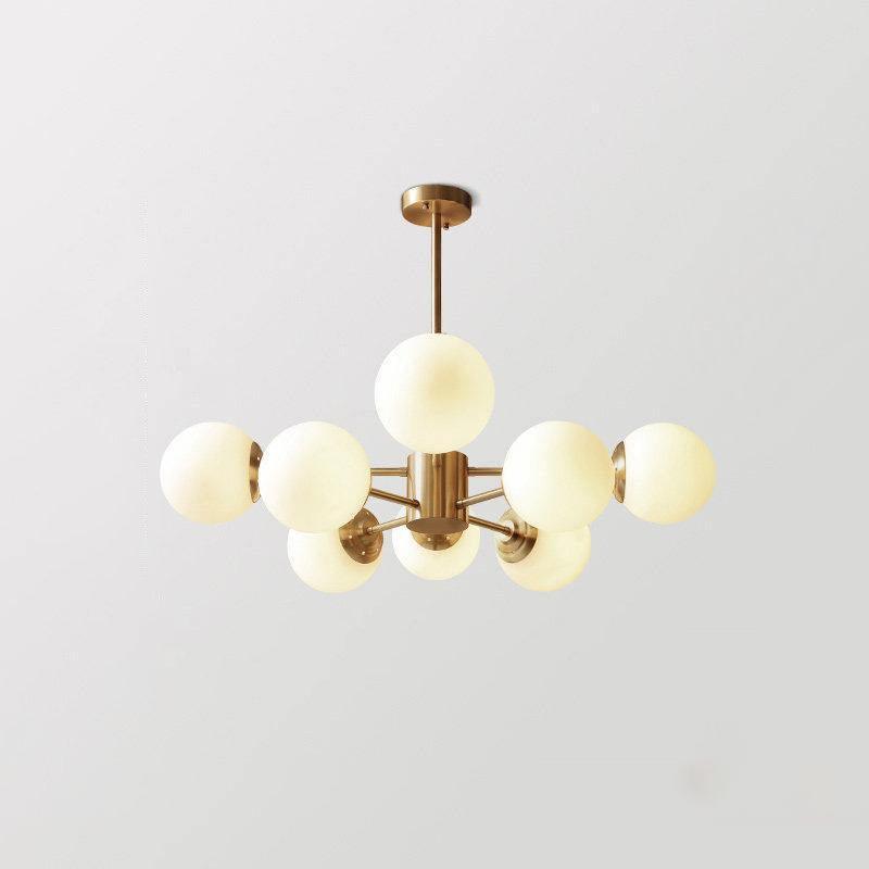Eshlen Chandelier Brass Opal Glass
