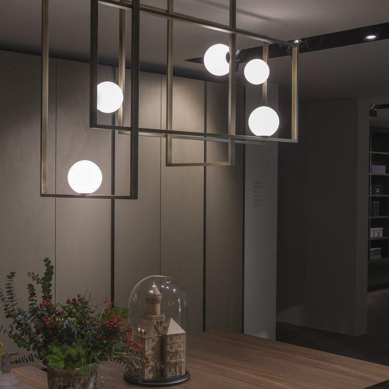 Veliiel Chandelier Mondrian Glass Brass Geometric Modern
