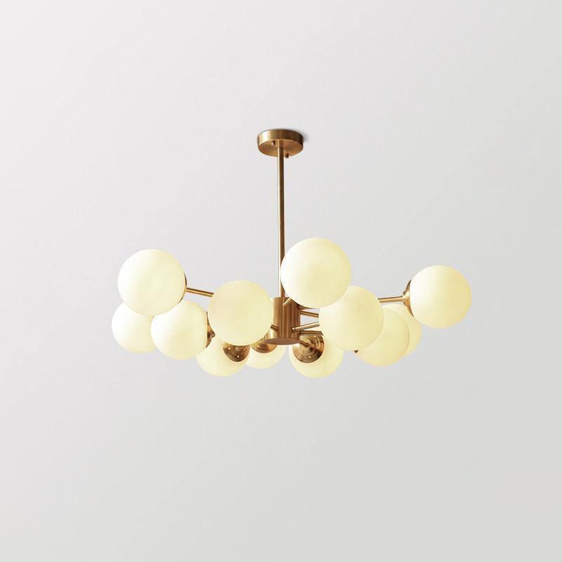 Eshlen Chandelier Brass Opal Glass