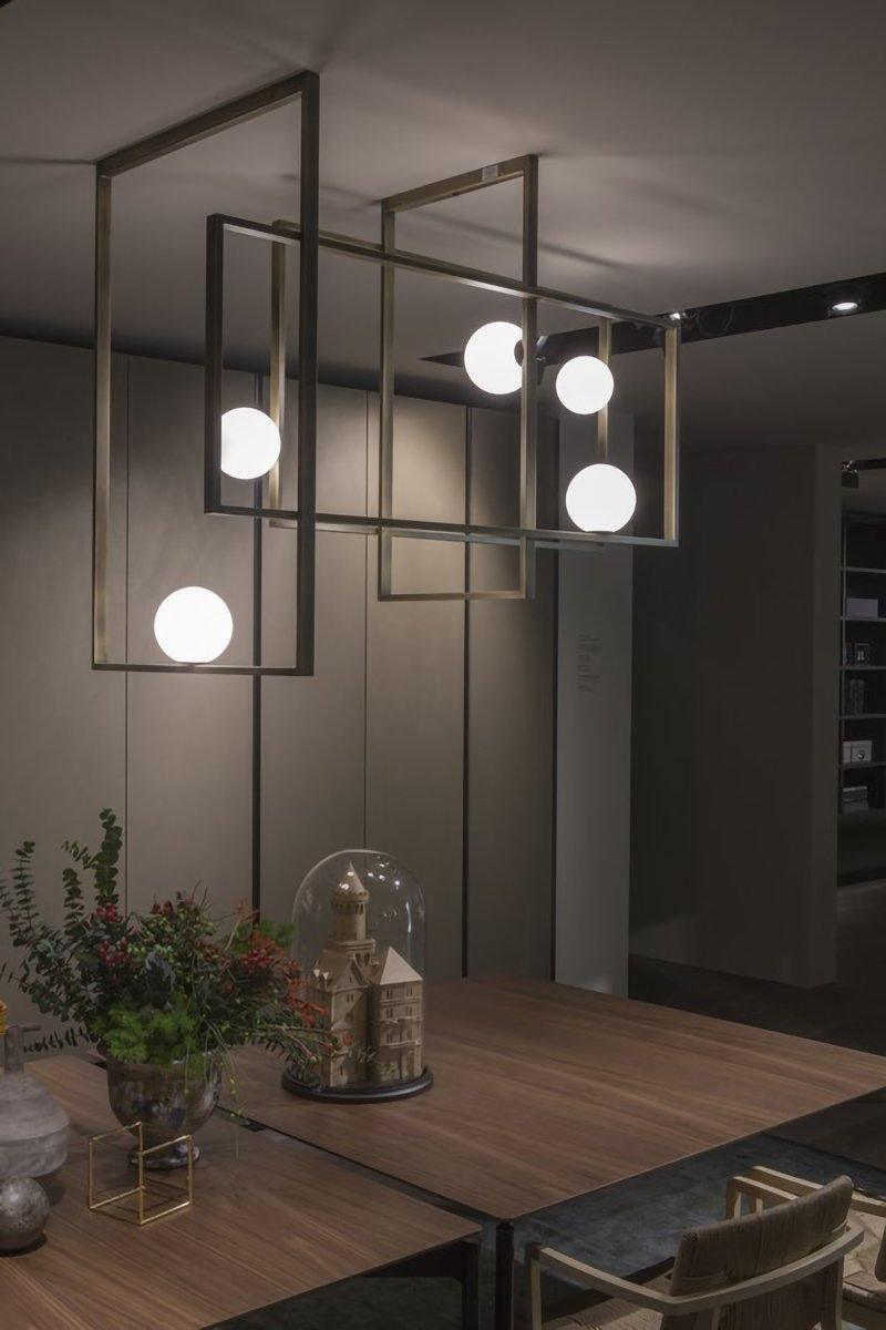 Veliiel Chandelier Mondrian Glass Brass Geometric Modern