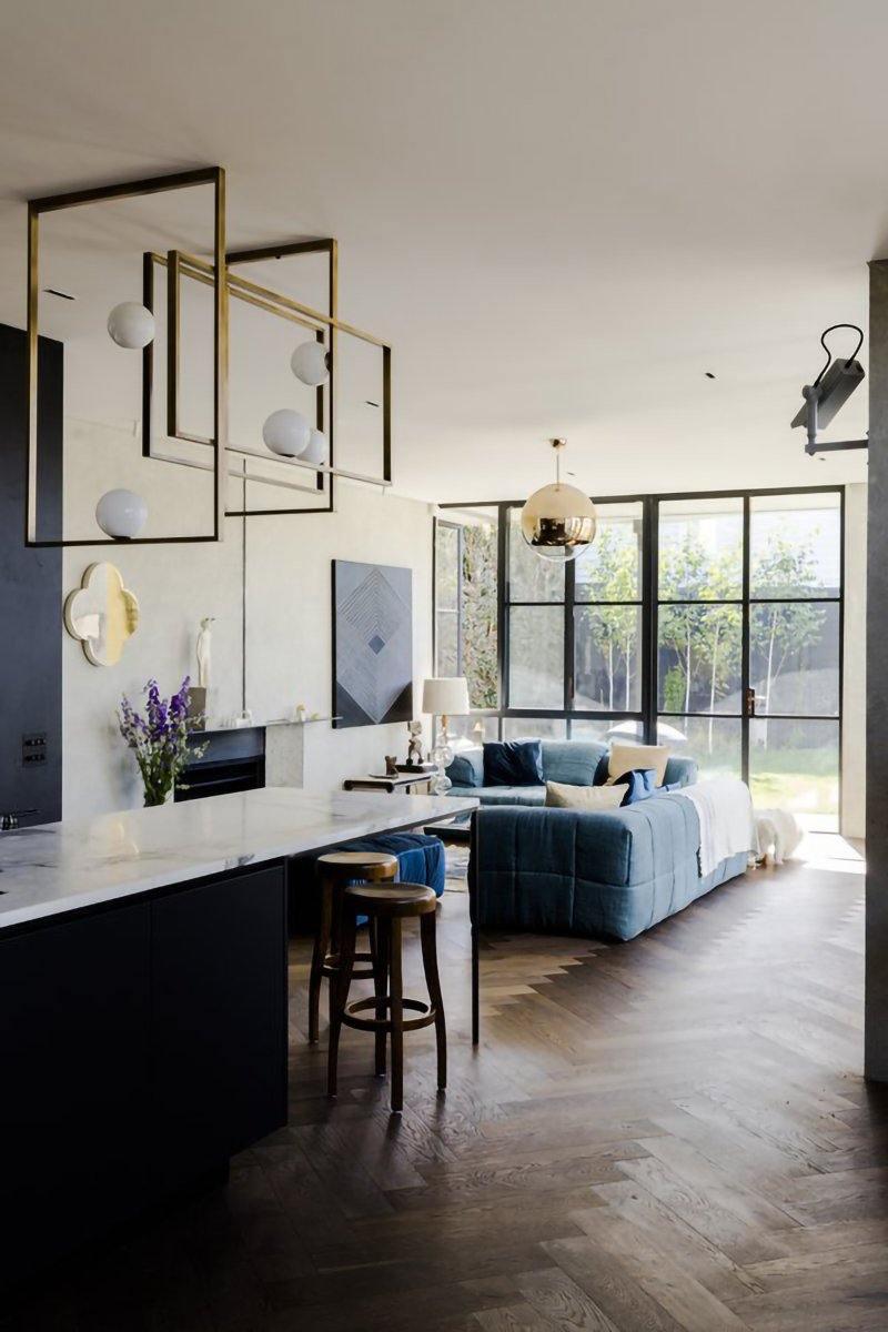 Veliiel Chandelier Mondrian Glass Brass Geometric Modern