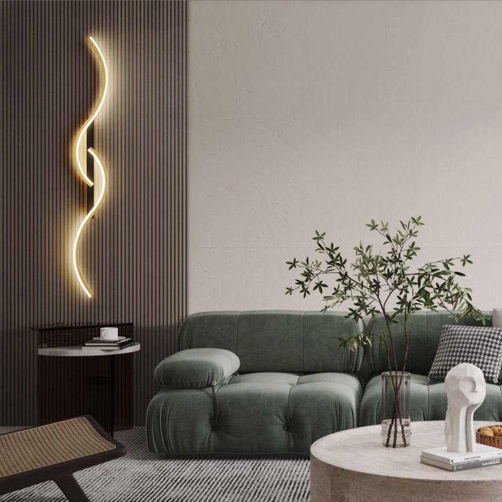 Arisha Modern Linear Wave Bedroom Wall Lamp Living Room - Neutral Decor