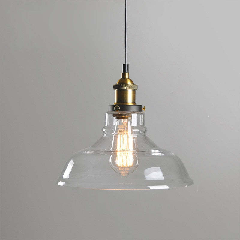 Arisha Industrial /Glass Pendant Light Dining Room - Neutral Decor