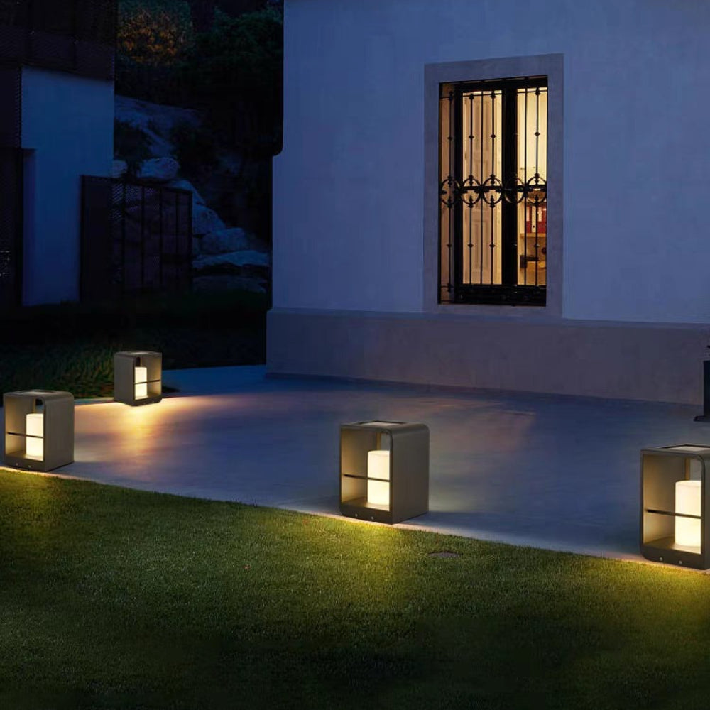 Ray Minimalist Cuboid Candle Outdoor Floor Lamp Garden - Neutral Decor