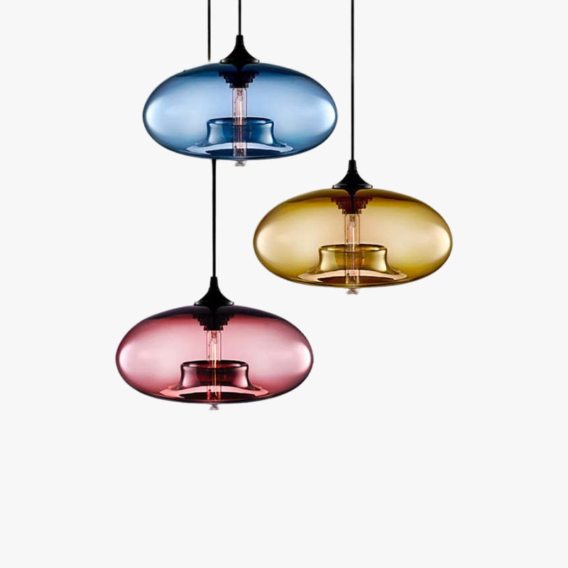 Valentina Modern Bread Shaped Glass Pendant Light 6 Color Living Room - Neutral Decor