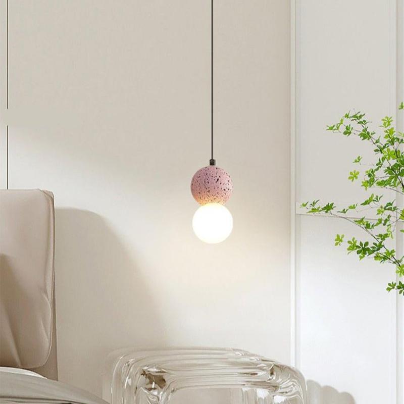 Valentina Single Globe Colorful Pendant Light, Dolomite, LED - Neutral Decor