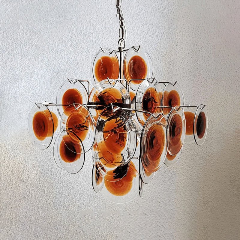 Velarissa Chandelier Murano Glass Disc Mid Century