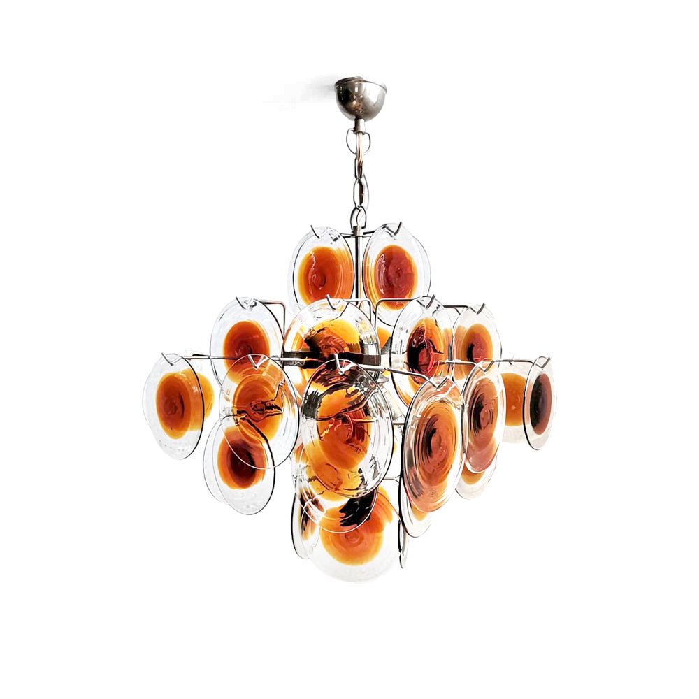 Velarissa Chandelier Murano Glass Disc Mid Century