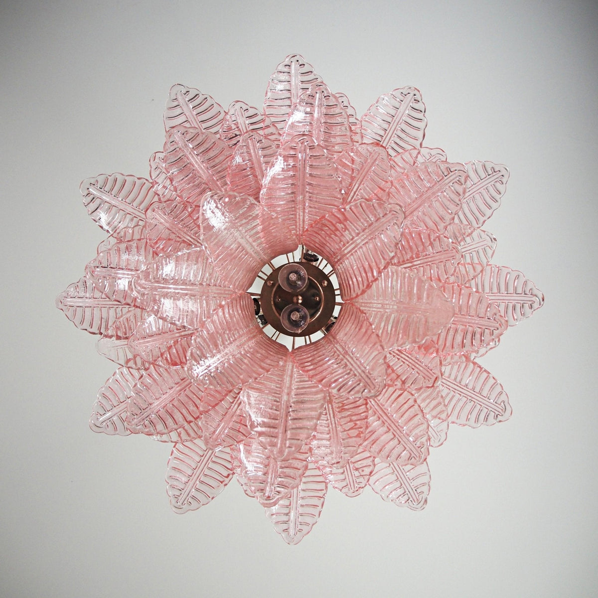 Celiaria Chandelier Pink Leaf Glass Layered Graceful Luxury