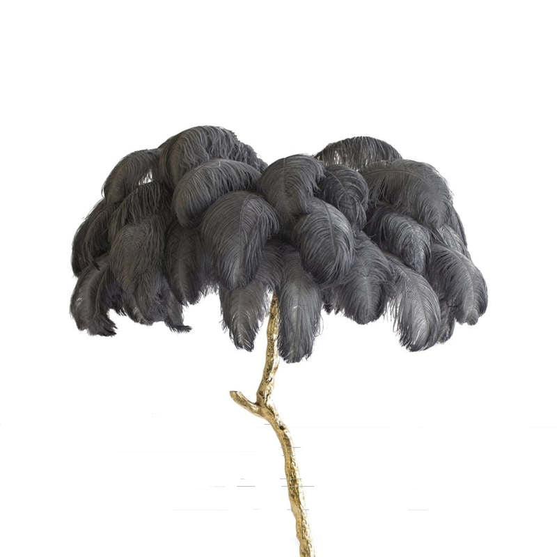 O'Moore Nordic Luxury Unique Ostrich Feather Floor Lamp/Table Lamp - Neutral Decor