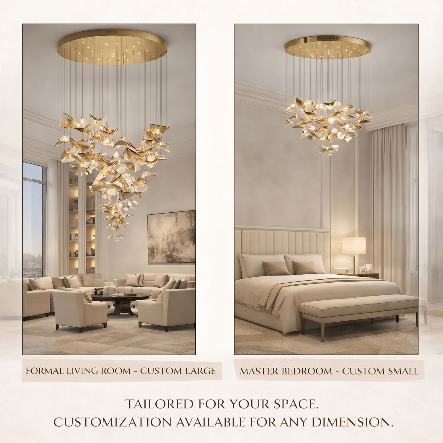 Beauvale Wave Floating Leaf Chandelier