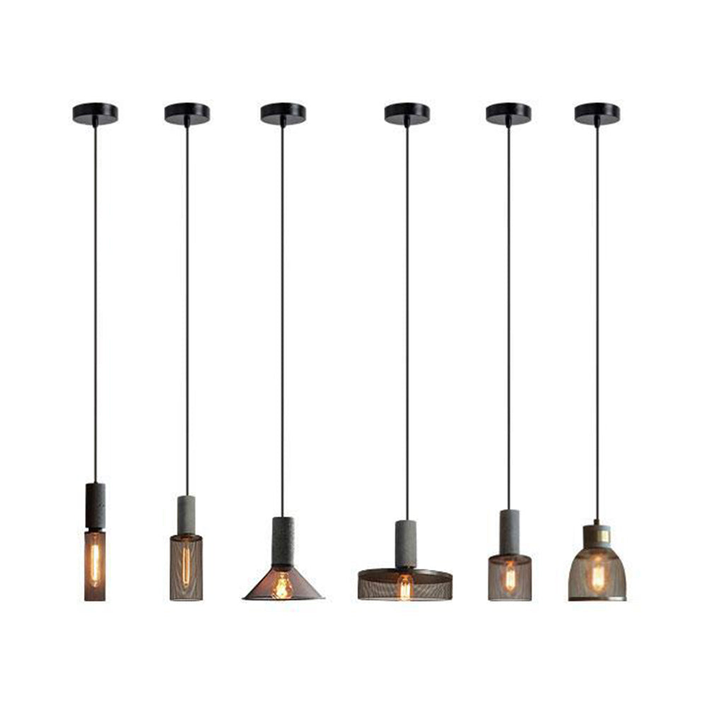 Arisha Industrial Cylindrical Pendant Light, Cement Wabi-Sabi - Neutral Decor