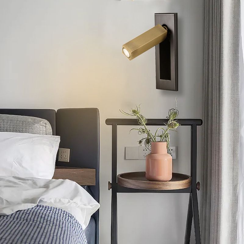 Arisha Modern Rotatable Bedside Sconce, Cylindrical/Square - Neutral Decor