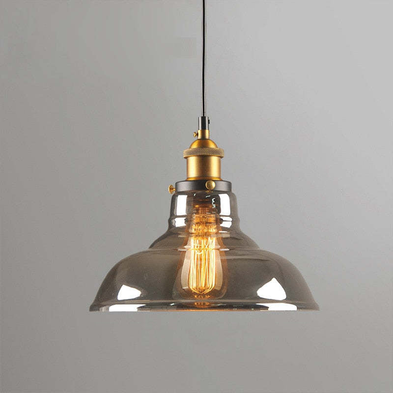 Arisha Industrial /Glass Pendant Light Dining Room - Neutral Decor